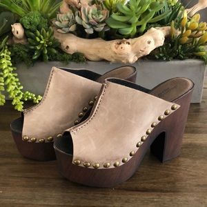 Charles david taupe mules